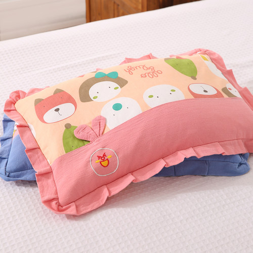 刘大姐家 全荞麦壳儿童枕头纯棉四季通用卡通枕幼儿园可拆洗55*33