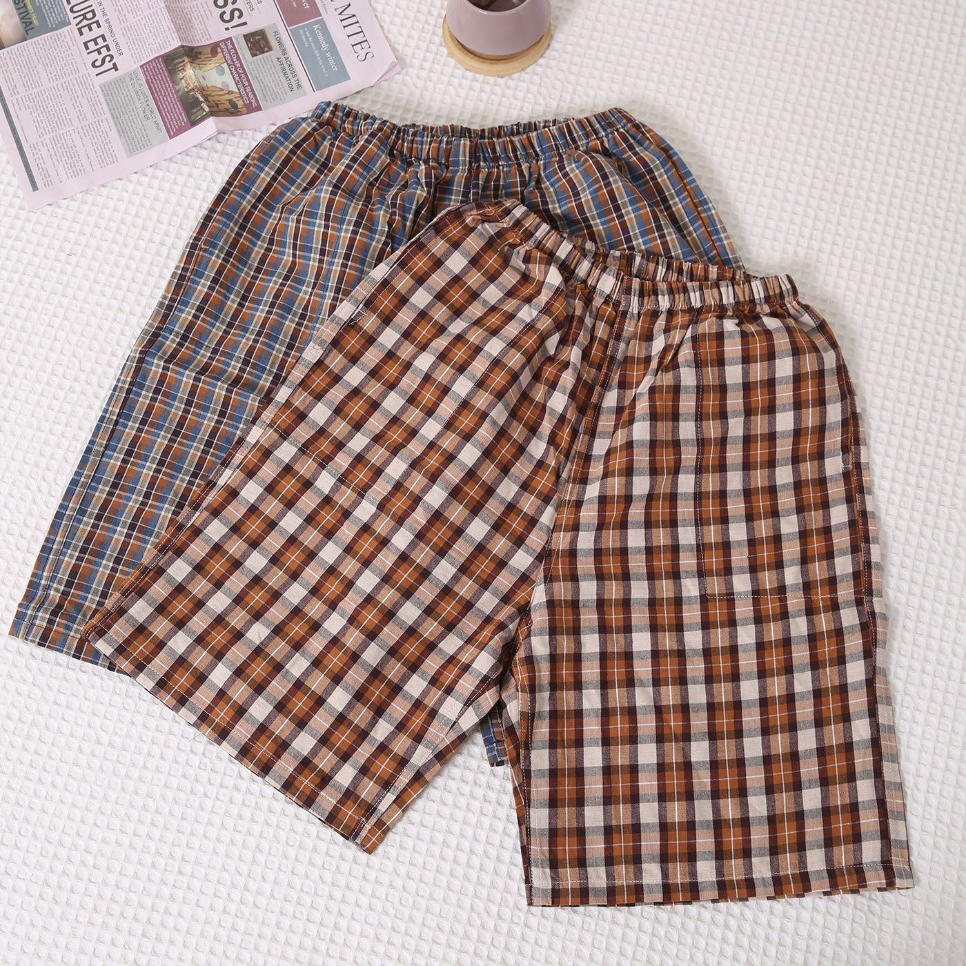 纯棉老粗布短裤男士夏季薄款