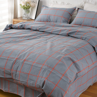 捡漏清！100纯棉老粗布四件套透气亲肤床单单双人三件套床品套件