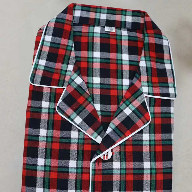 春秋季开衫家居服套装老粗布睡衣