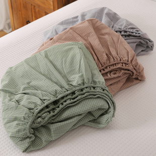 【不起皱】老粗布床笠加厚精梳棉床垫保护套席梦思床罩床笠三件套