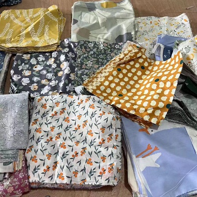 做订单时裁剪下来的布料纯棉布头