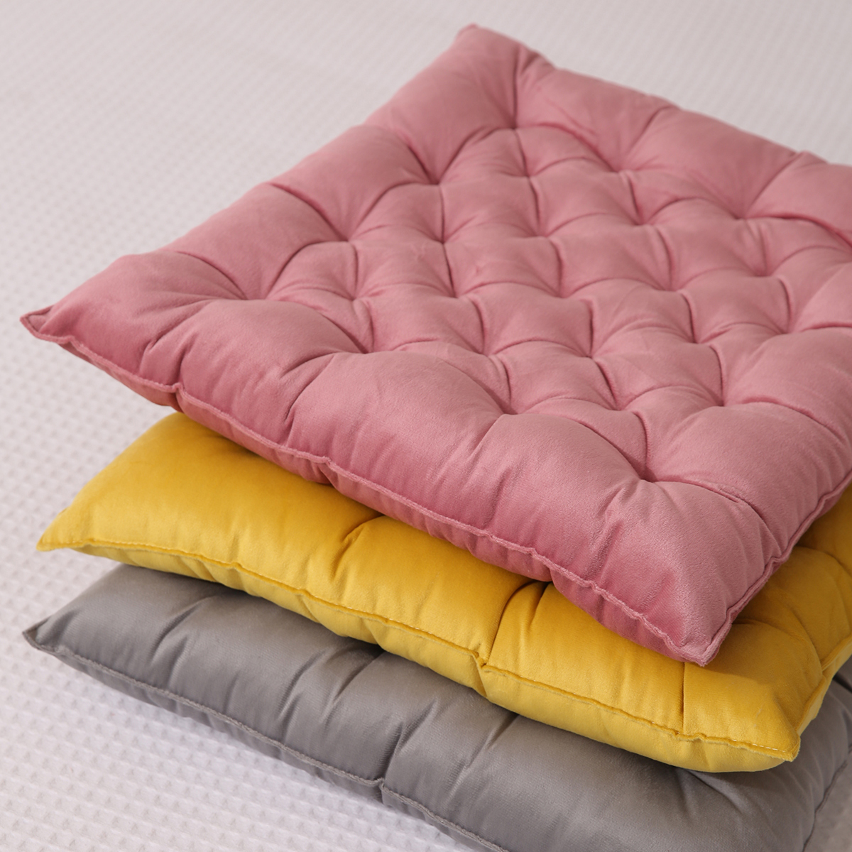 特价！坐垫纯色短毛绒多色椅垫软屁垫久坐毛绒加厚餐椅垫学生凳子