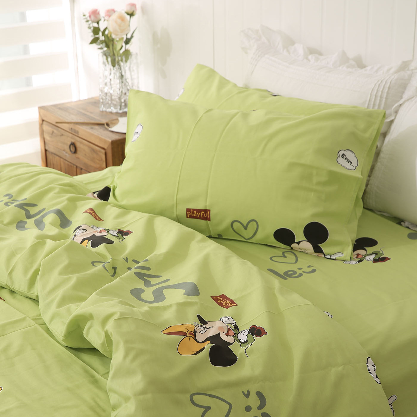 卡通米奇纯棉床单被套四件套全棉斜纹加厚儿童床品可裸睡四季款,床上用品,床单,淘宝优惠券,粉丝福利购,淘宝优惠卷