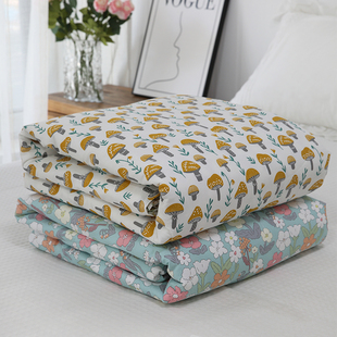 骨折价!100纯棉空调被夏凉被夏季单人双人薄款印花夏被可机洗被芯