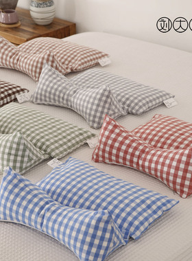 老粗布荞麦壳三角组合枕纯棉养生颈椎枕缓解疲劳套枕双层可拆洗