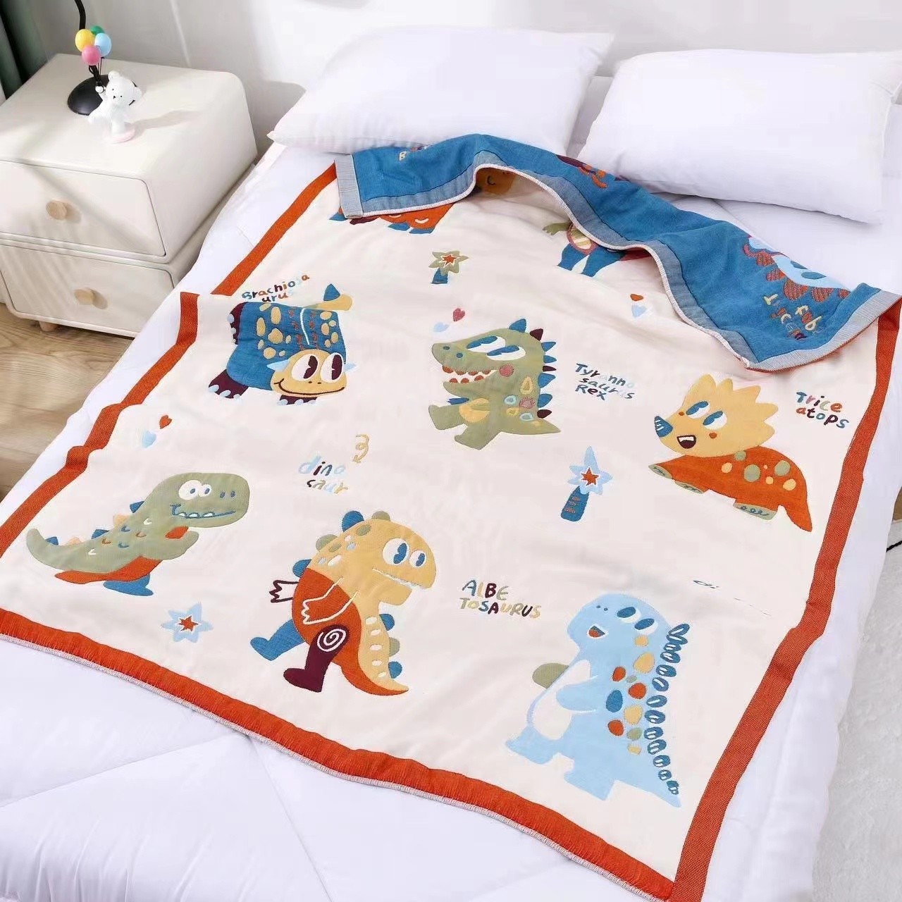 A类十层纯棉纱布盖毯夏季儿童夏凉被宝宝盖被幼儿园午睡毯毛巾被