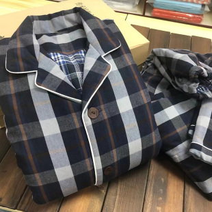 棉衣棉裤 断码 男款 纯棉老粗布夹棉睡衣套装 清仓