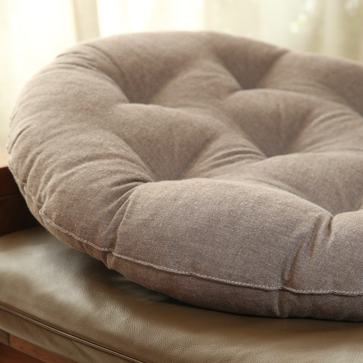 榻榻米打坐加厚55cm纯棉老粗布大坐垫珍珠棉垫蒲团垫布艺圆形飘窗