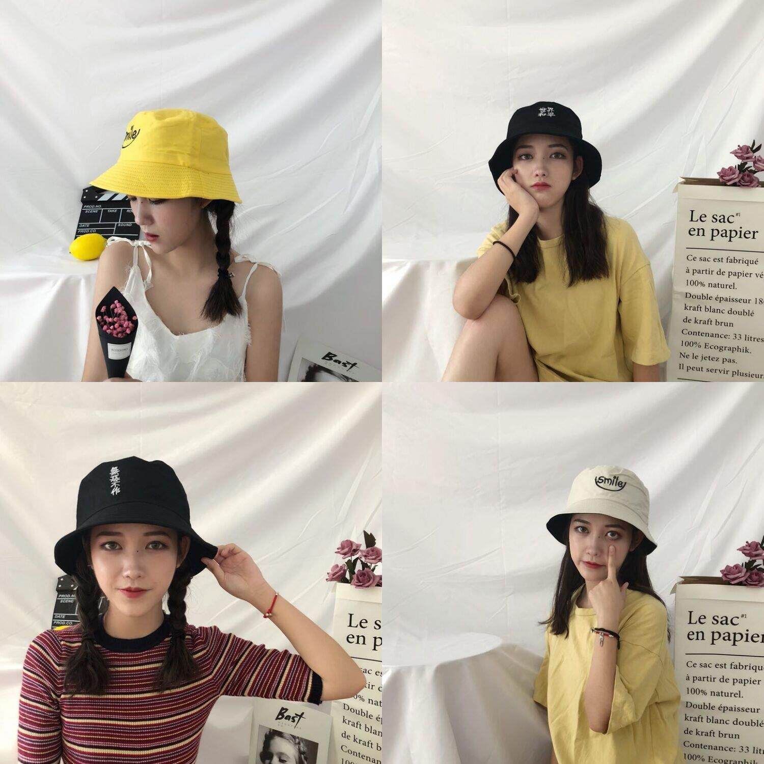 suit Fisherman hat Harajuku Big hat solar system Hat Versatile canvas fresh Child Lotus leafin the Accessories/Leather belt/Hat/Muffler , Hat  category - from Buy2taobao.com to provide professional Taobao agent buy service