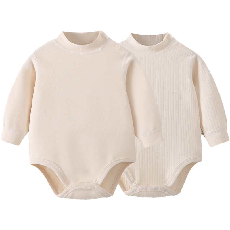 加厚婴儿包屁衣中高领纯棉秋冬款