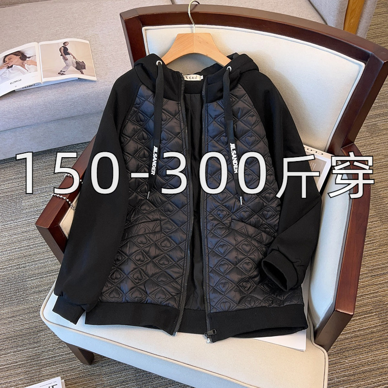 特大码300斤棉服女2023新款冬季胖mm200加肥加大宽松夹棉棉衣外套