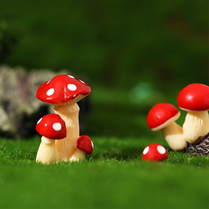 仿真蘑菇树脂公仔儿童过家家玩具