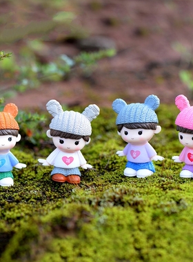 毛线男女PVC公仔孩子过家家玩具