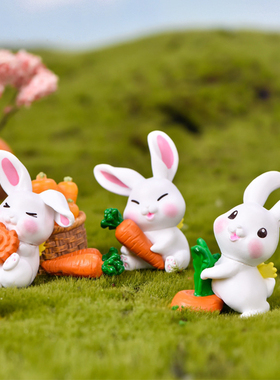 兔子塑料公仔儿童桌面书柜装饰品