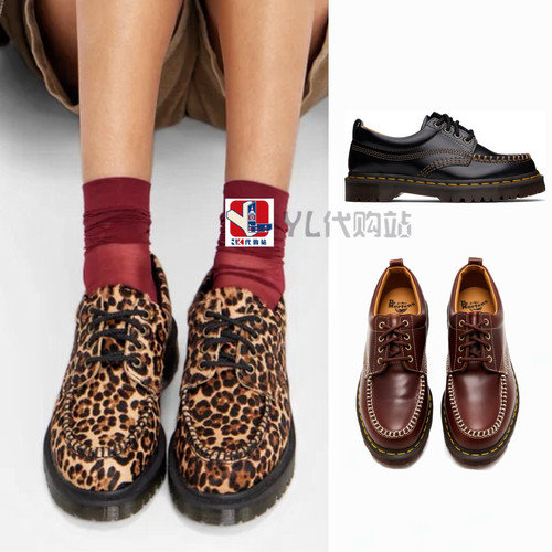 美国直邮代购Dr Martens Lowell复古方圆头休闲马丁工装鞋男女款