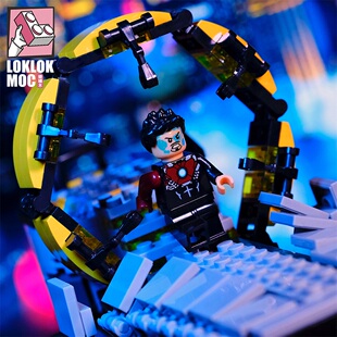 MOC乐高钢铁侠MK6环形拆甲台复仇者联盟4格纳库卸甲台lego积木