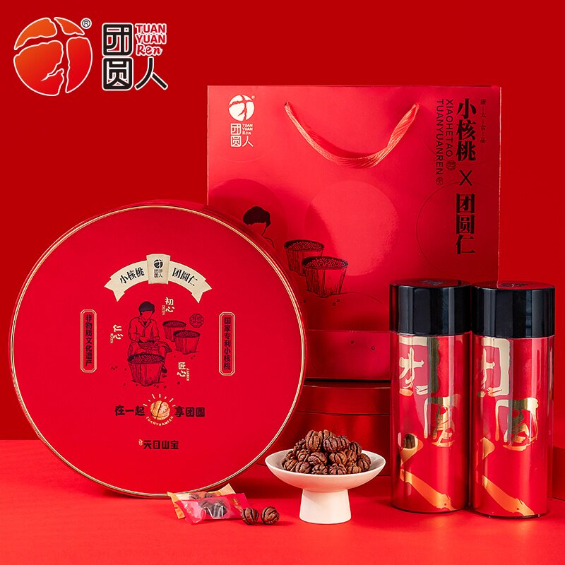 新货品牌团圆人临安山核桃仁低糖团圆仁108克*2罐整颗仁伴手礼