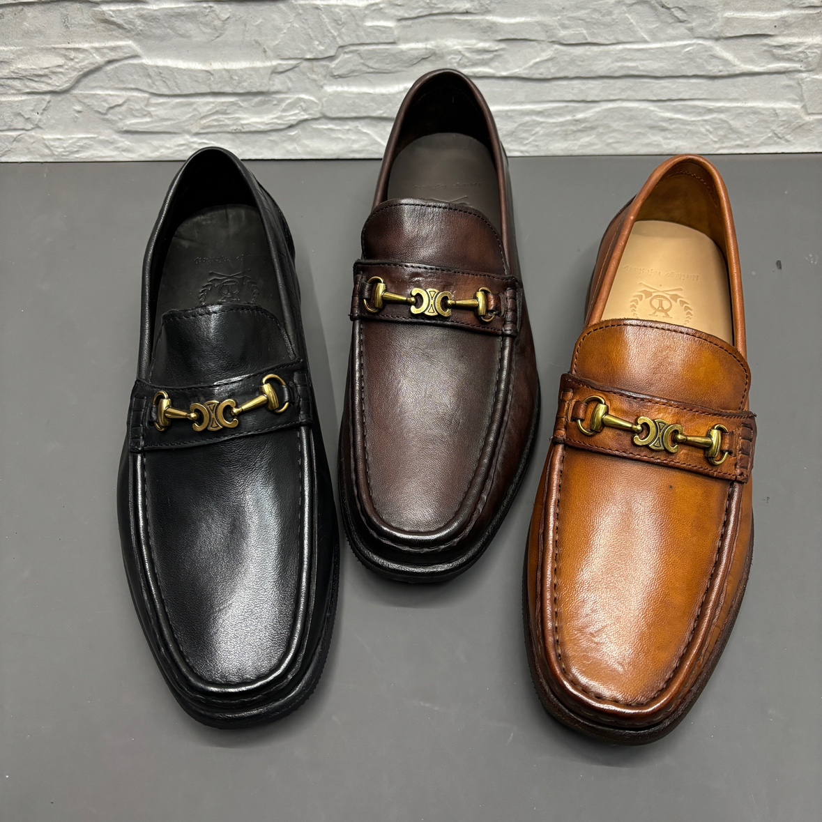 马皮透气商务休闲乐福鞋