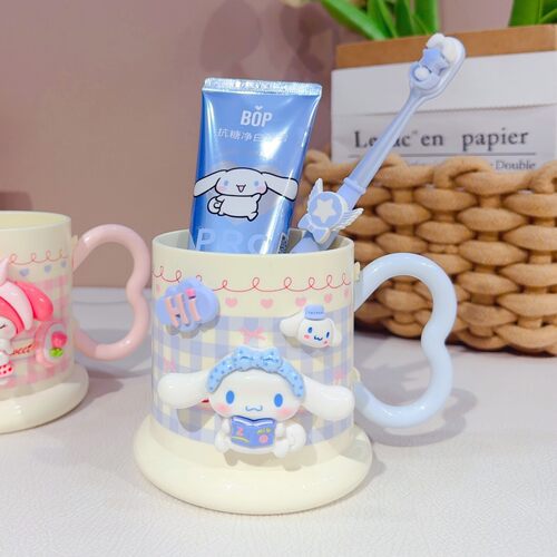 卡通氛围感少女洗漱牙缸家用耐摔学生宿舍高颜值刷牙漱口杯子