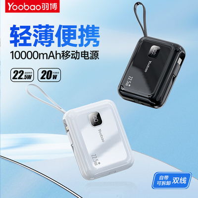 羽博充电宝快充自带双线智能数显