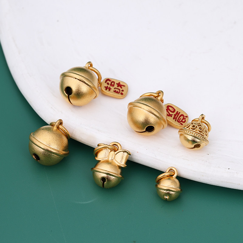 沙金小铃铛手工配件diy迷你挂件