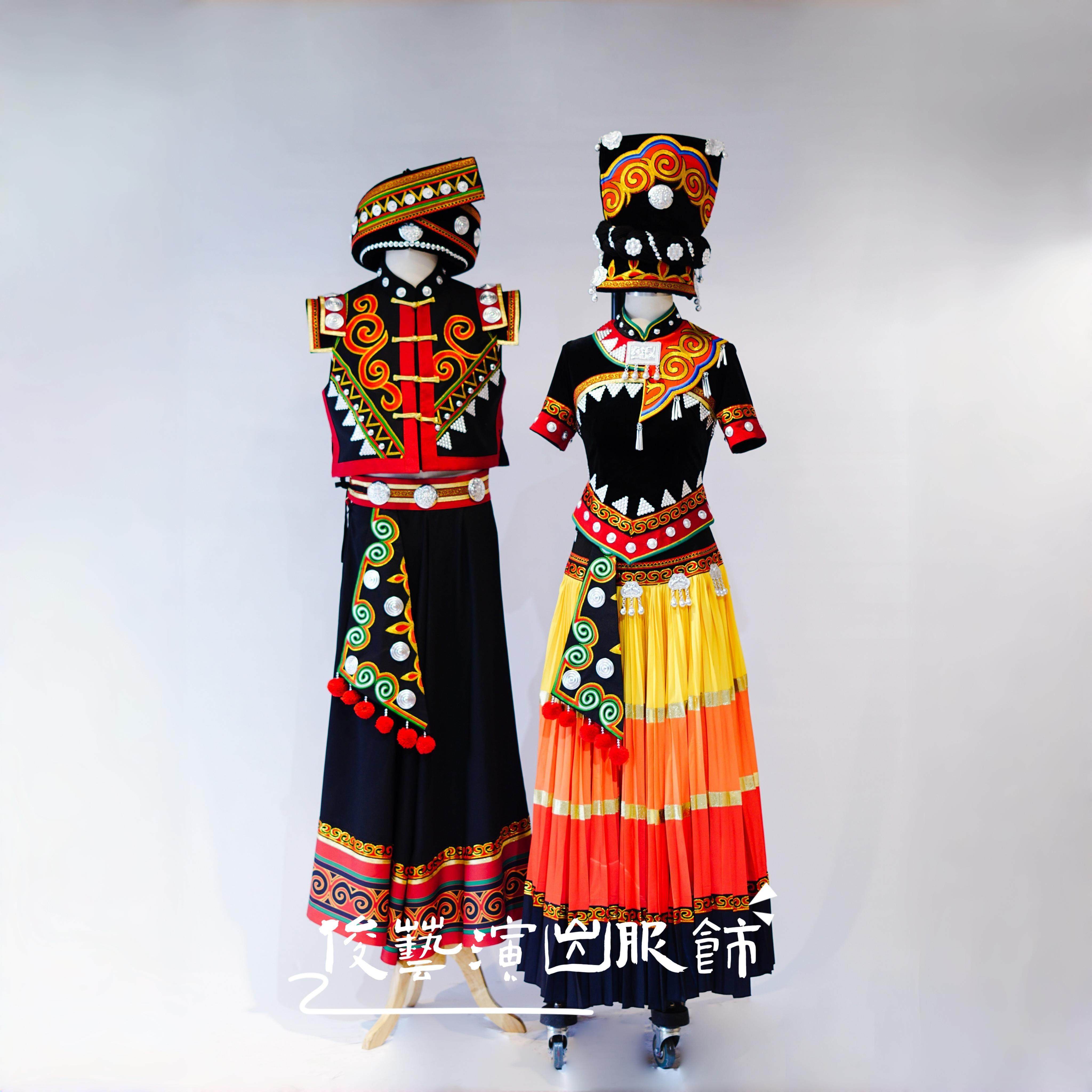 出租女少数民族彝族苗族土家族盛装表演服装新款演出服武汉实体店