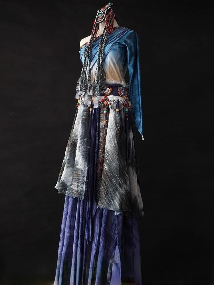少数民族藏族舞蹈民族服装觅光舞蹈服装舞台桃李杯演出服饰出租赁