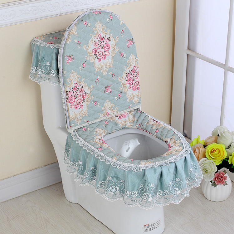 厂家 批发 马桶垫三件套卫生间坐便套水箱盖巾防尘罩拉链式圈罩