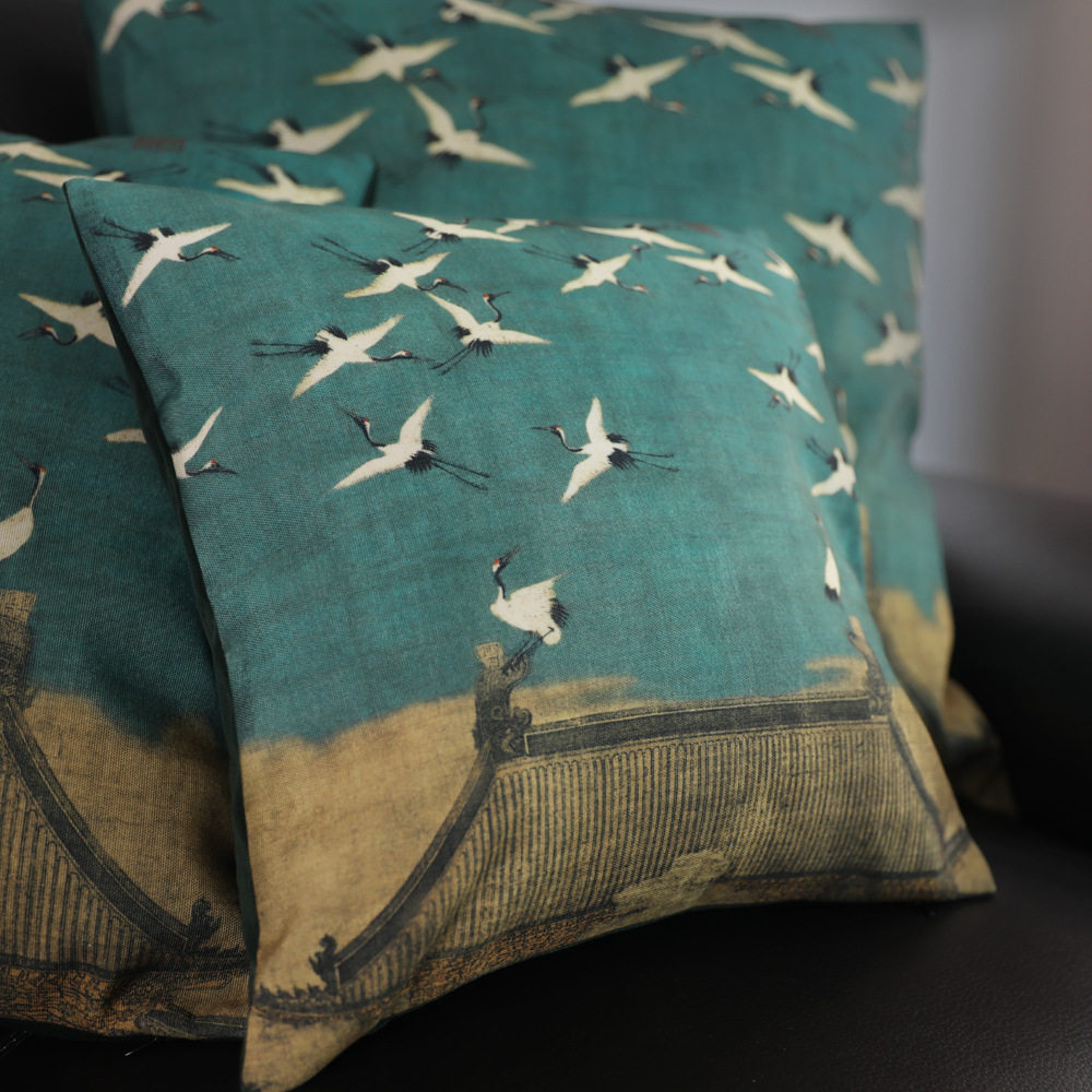 尔雅茶道沙发靠垫加厚汽车靠枕古画家用靠背腰靠腰枕大抱枕套手作