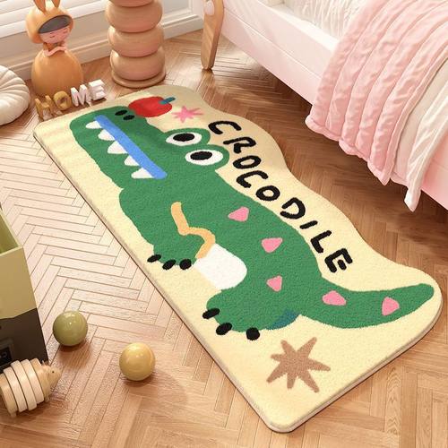 卡通搞怪异形仿羊绒地毯耐脏易打理卧室床边毯可爱动物防滑脚垫