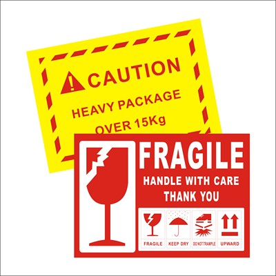 亚马逊贴纸易碎标超重标定制