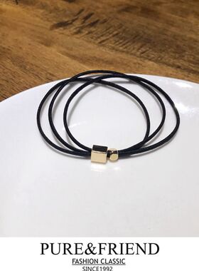 PureFriend大小方块质感百搭圣诞节四色促销韩国发圈发绳头绳皮筋