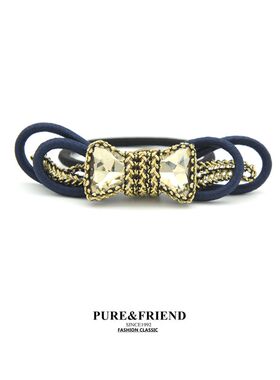 包邮purefriend正品 蓝色妖姬镶钻发圈发绳she's品质皮筋发饰头饰