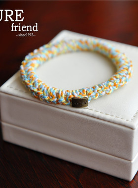 满58包邮】正品PureFriend 平安结 圣诞少女编织发圈发绳头绳皮筋