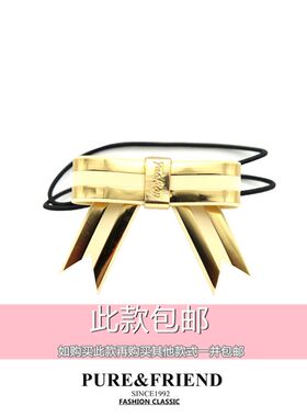 包邮purefriend正品白色蝴蝶结个性皮筋发圈发绳马尾头绳手链手绳