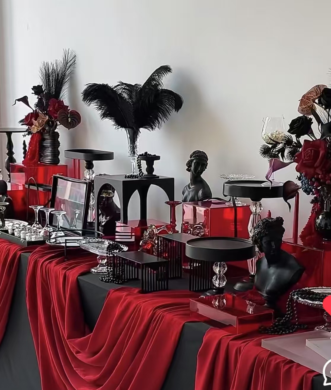 黑红甜品台展示架摆台情人节订婚开业活动摆台周年庆高档甜品台