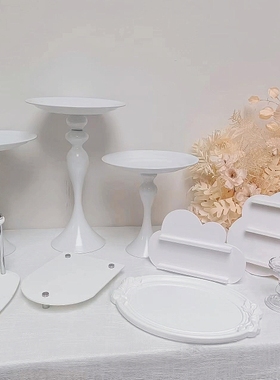 新款白色甜品台展示架茶歇摆台摆件订婚宴宝宝宴开业典礼展示架