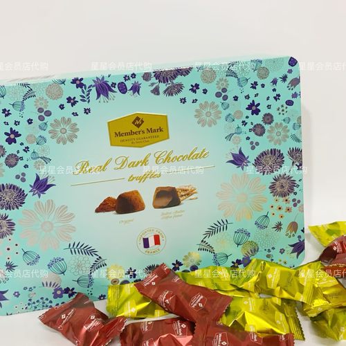 【山姆代购零食】Member's Mark松露形黑巧克力混合口味 休闲零食
