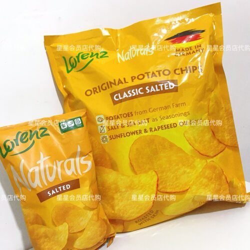 【山姆代购零食】德国进口劳仑兹诺然兹经典原味薯片膨化食品