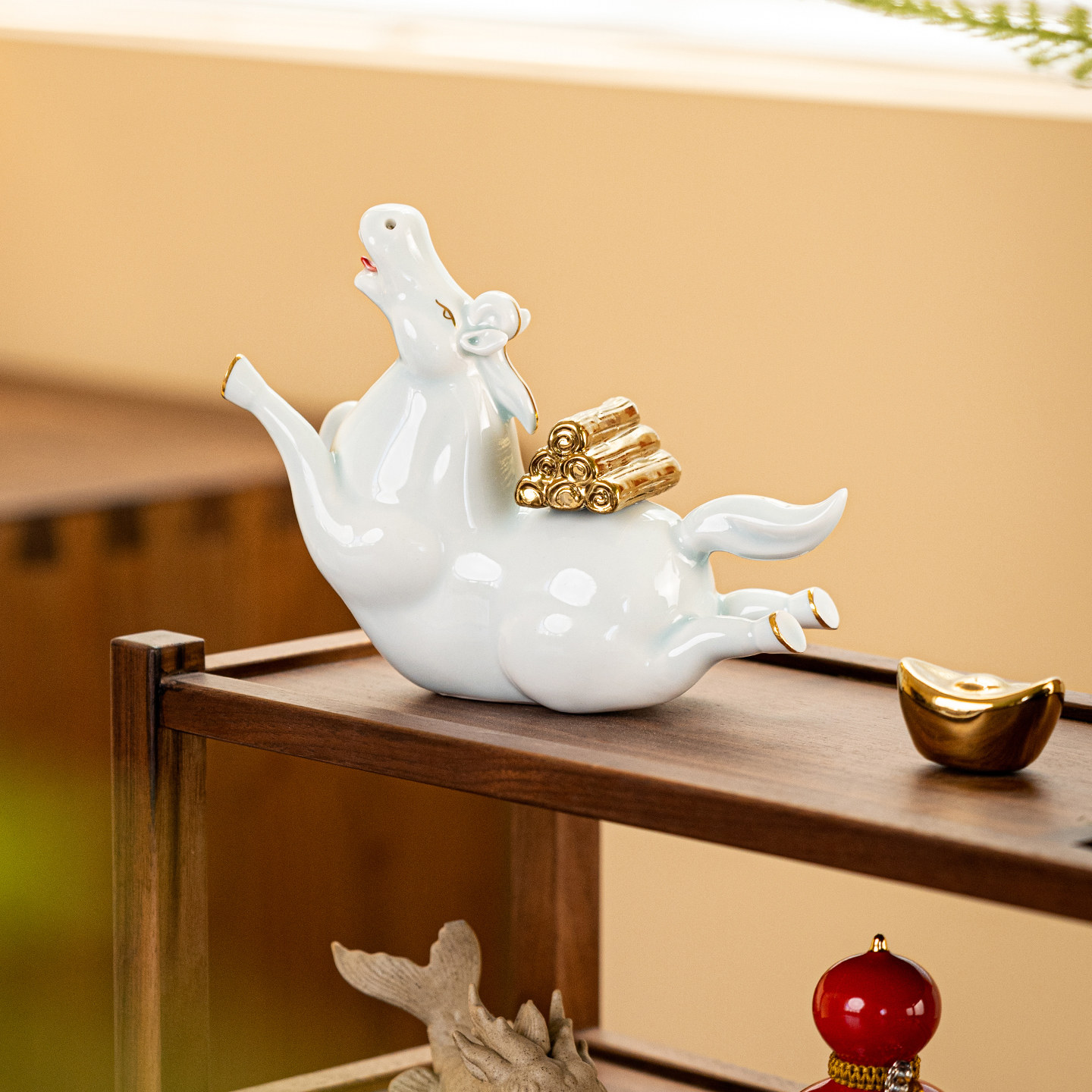 围炉集物马摆件招财车内饰品轻奢高端电视柜客厅乔迁新居礼物陶瓷,家居饰品,桌面摆件,淘宝优惠券,粉丝福利购,淘宝优惠卷