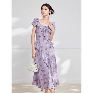 2026法式夏季初恋温柔风ins裙V领气质收腰显瘦IEF/爱依服连衣裙女