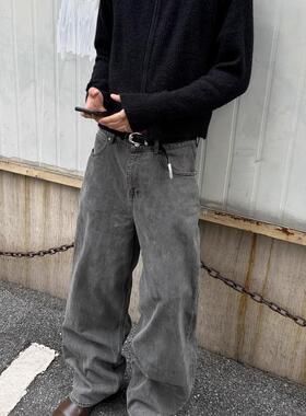 Legacy风格 VAST CUT水泥灰水洗做旧通勤百搭复古直筒男女牛仔裤