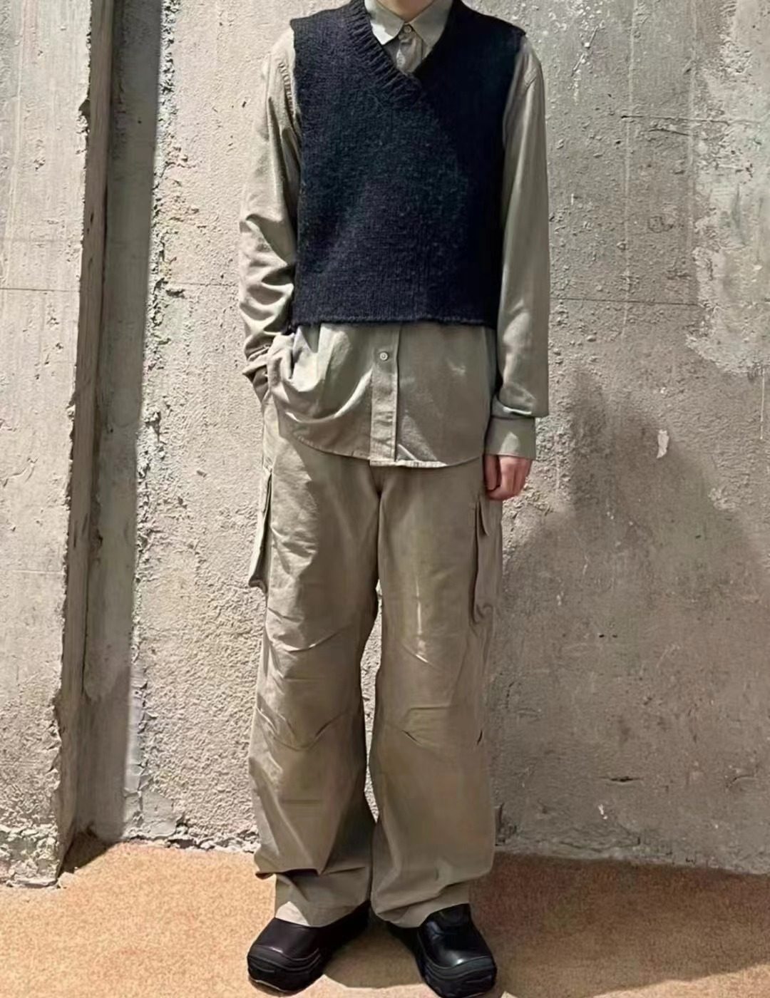 Our Legacy Cargo水洗直筒拉链微喇叭休闲宽松通勤长裤男女工装裤
