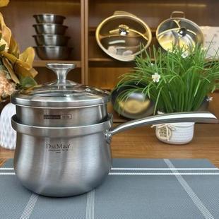 丹斯曼加厚不锈钢奶锅汤锅16厘米口径不挑炉具早餐锅辅食锅