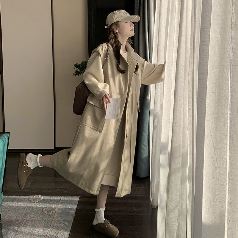 【春装新款】5808P205-K308卫衣长裙+工装风风衣长马甲套装,女装风衣,乔安迪