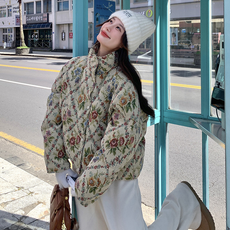 【新款现货】126-9068-P175K268复古油画棉衣短外套,女装棉衣/棉服,乔安迪