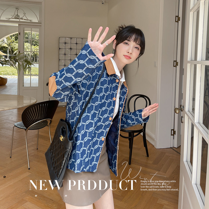 【22秋款】   特色提花牛仔拼皮外套8625-P130-K188图片