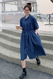【】薄款学院风定制面料牛仔连衣裙22106-P120-K168，女装连衣裙，乔安迪