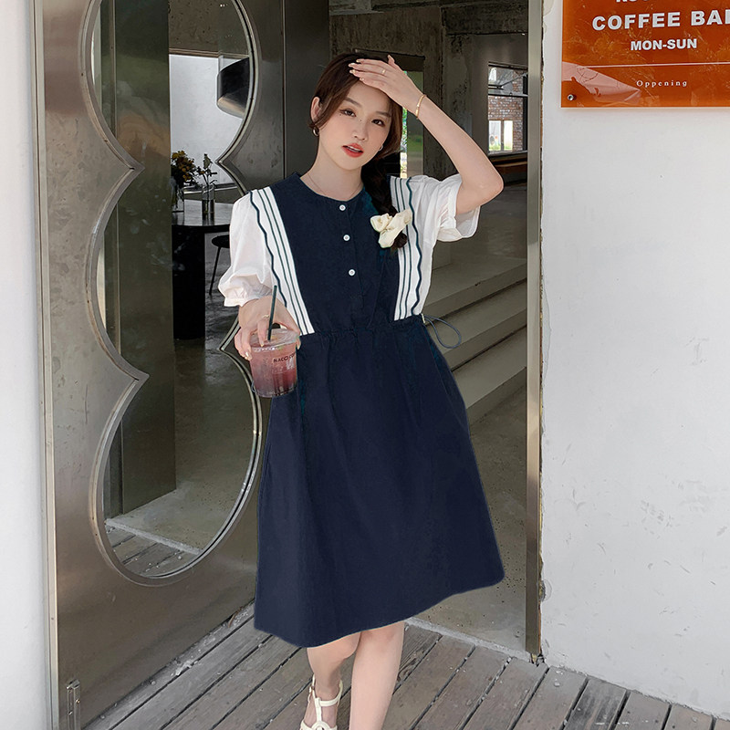 【】现货撞色连衣裙2286-P105-K158,女装连衣裙,乔安迪